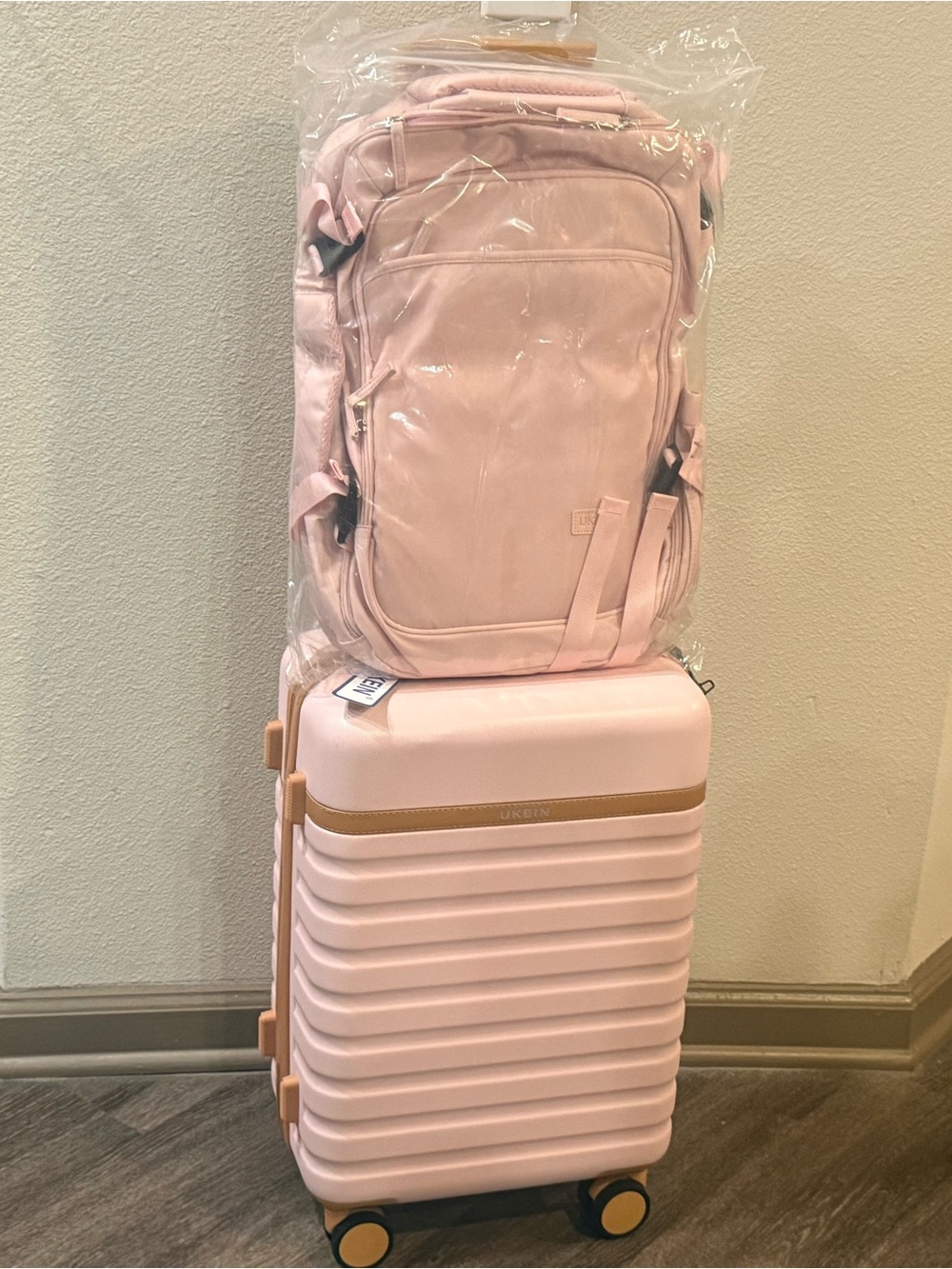 Pink Luggage Set with Backpack by  ukein brand (airport approved)!